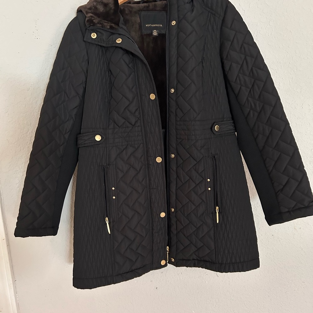 Weatherproof Black Quilted Puffer Coat